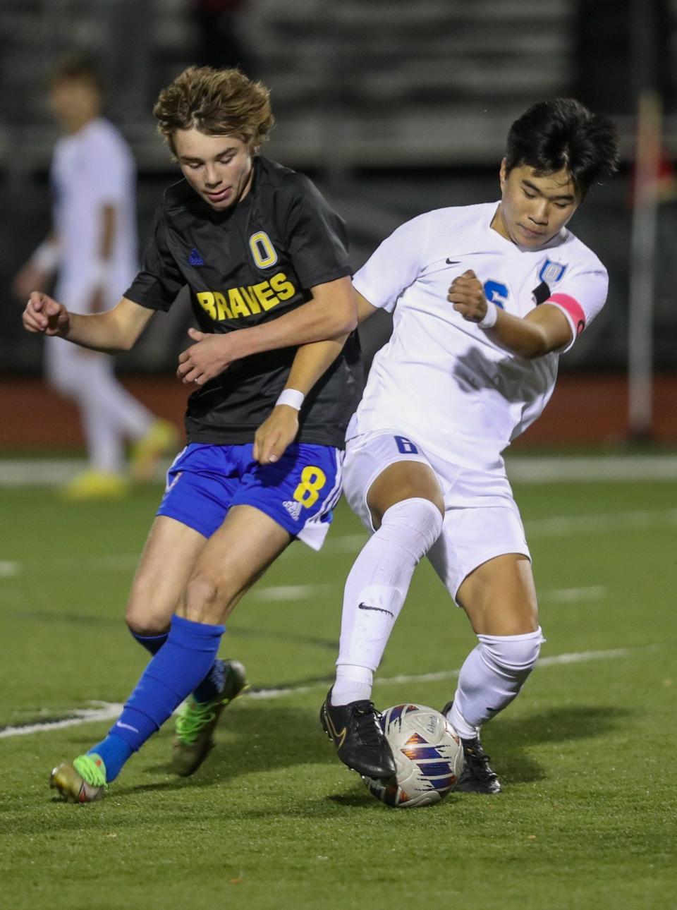 Olentangy's Luke Hanlon, left, has been voted one of the top 23 boys soccer players in Ohio in 2023.