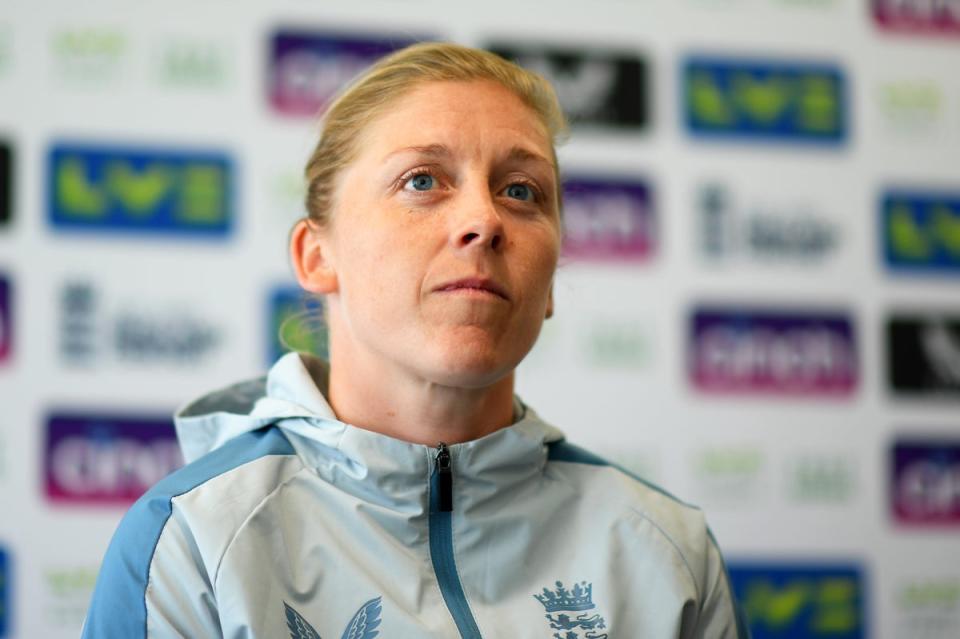 Sidelined: Heather Knight has undergone surgery on a troublesome hip injury  (Getty Images)