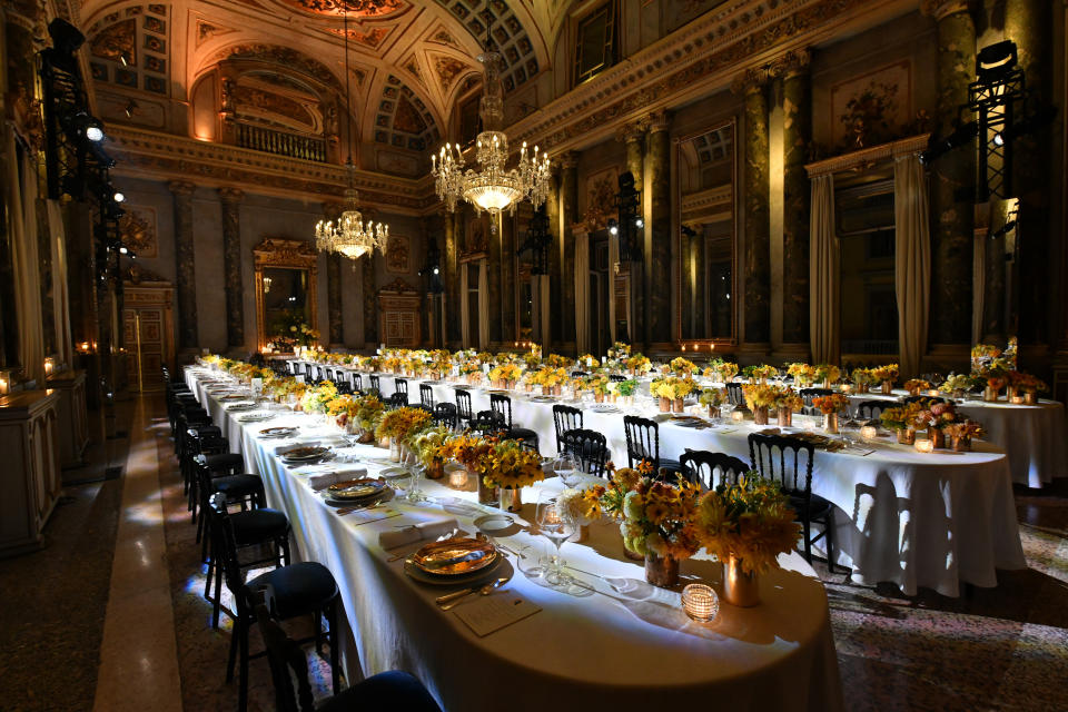 The atmosphere at the Louis Vuitton x Fornasetti dinner at Milan Fashion Week. - Credit: Alfonso Catalano/Courtesy of Louis Vuitton