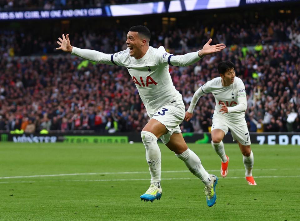 Pedro Porro gave Tottenham a two-goal advantage (Action Images via Reuters)