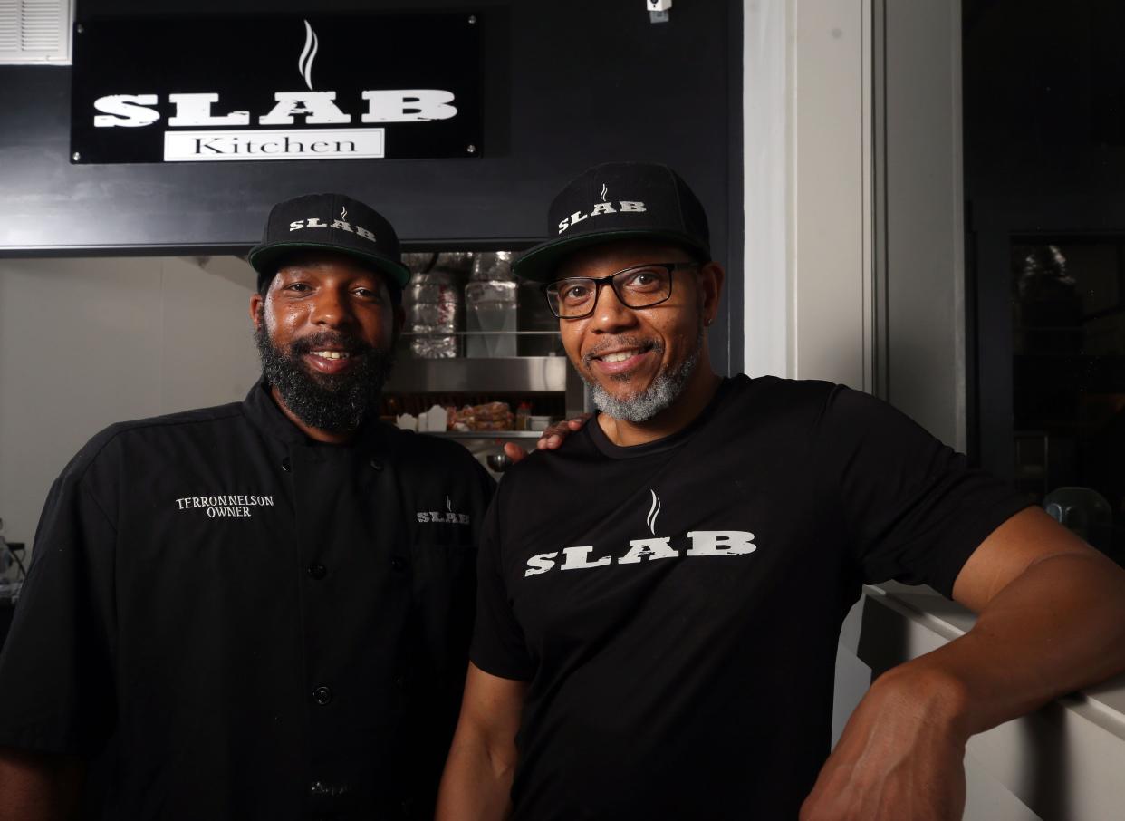 Brothers Terron and Bryan Nelson are co-owners of Slab Kitchen, which opened last October inside Eastside Brewing Co., 1421 Davison Drive. They are among the first recipients of the Minority-Female-Veteran Grant Program from the city of Reynoldsburg.