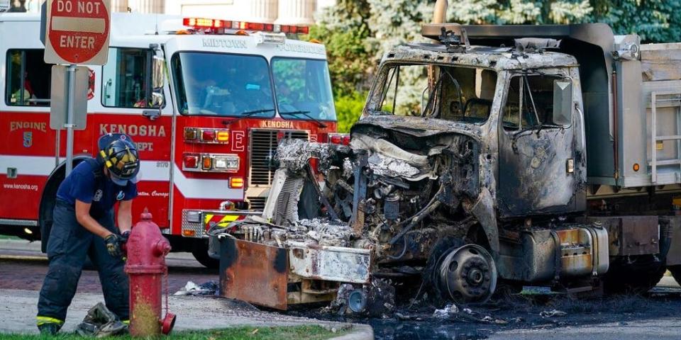 Kenosha DPW trucks burned