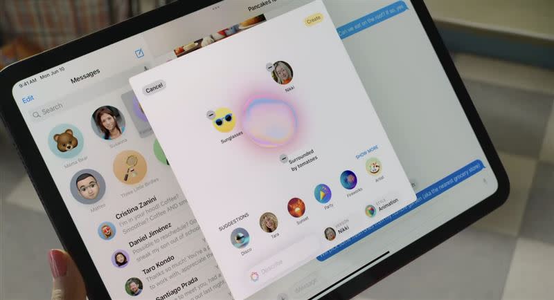 Apple Intelligence 可自動生成圖片或是你的虛擬頭像。（圖／翻攝自發表會）