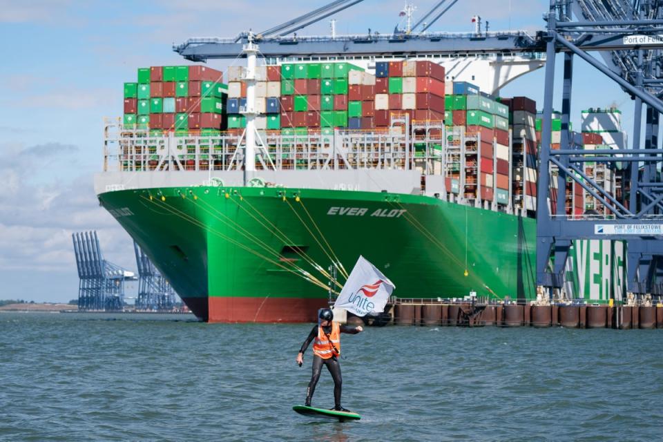 Felixstowe port receives notice of second strike in dispute over pay (Joe Giddens/ PA) (PA Wire)