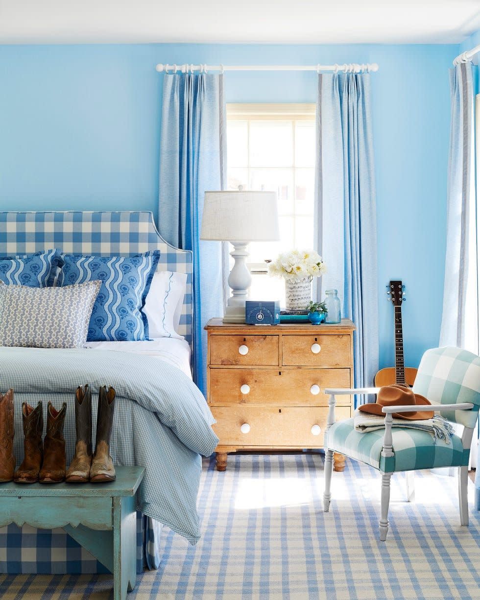 blue country bedroom