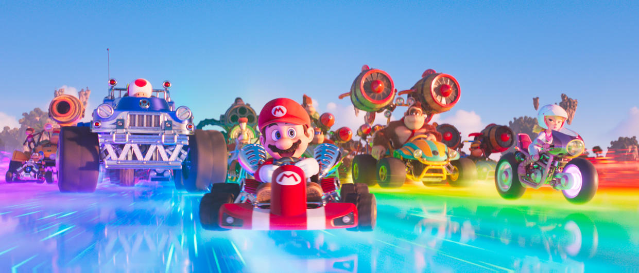  Mario Kart sequence in The Super Mario Bros.  