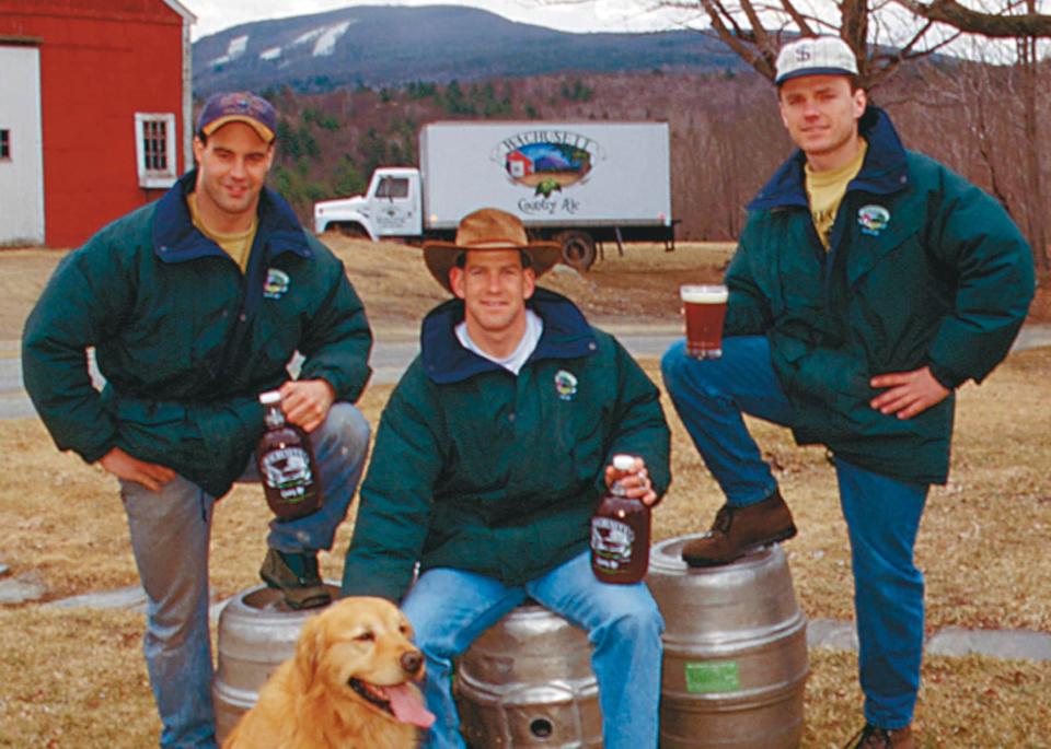 Wachusett Brewing's founders Peter Quinn, Ned LaFortune and Kevin Buckler at the LaFortune family farm in Westminster.