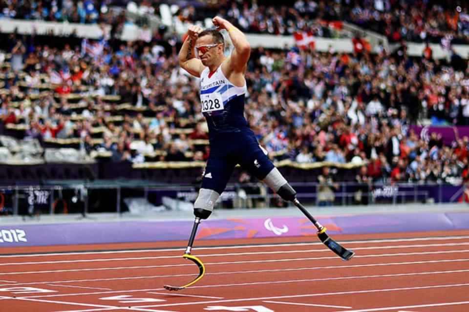 Whitehead winning gold in the men's 200m T42 final at the London 2012 Paralympic Games