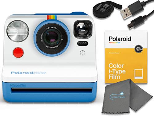 Polaroid Now I-Type Instant Film Camera - Black Bundle with a Color i-Type Film Pack (8 Instant Photos) and a Lumintrail Cleaning Cloth (Amazon / Amazon)