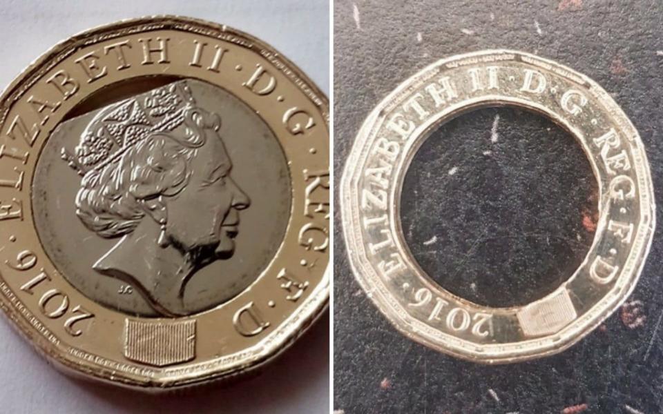 Faulty new pound coins are being put up for sale on eBay, with some reportedly selling for almost £2,500 - eBay