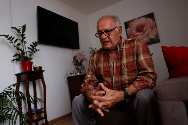 Morcillo in his government-delivered container house after losing his home to the Tajogaite volcano