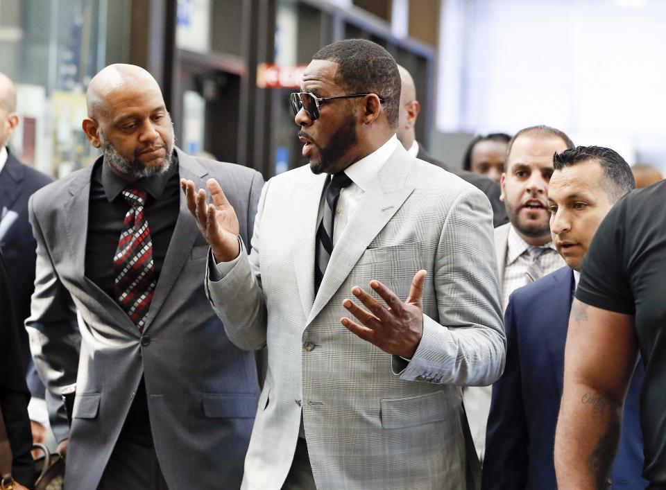 R. Kelly arrives at the courthouse in Chicago on June 6, 2019, to be arraigned on 11 new charges of criminal sexual abuse.