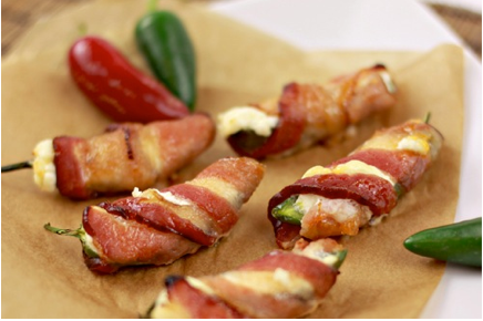 Bacon-Wrapped Jalapeno Poppers with an Apricot Glaze