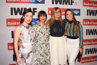 <p>Women’s work! The activist actresses posed togehter on the red carpet, as they attended the International Women’s Media Foundation 2017 Courage in Journalism Awards at NeueHouse Hollywood on Wednesday. (Photo: Araya Diaz/WireImage) </p>