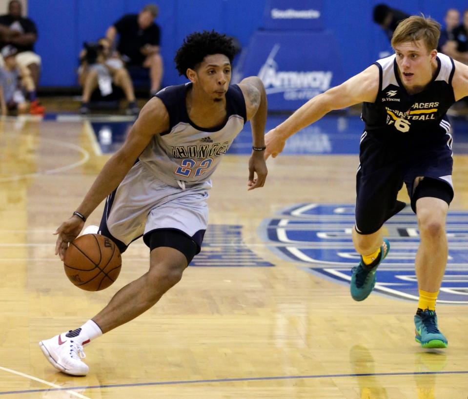 Oklahoma City's Cameron Payne drives during a 2016 NBA Summer League game. (AP)