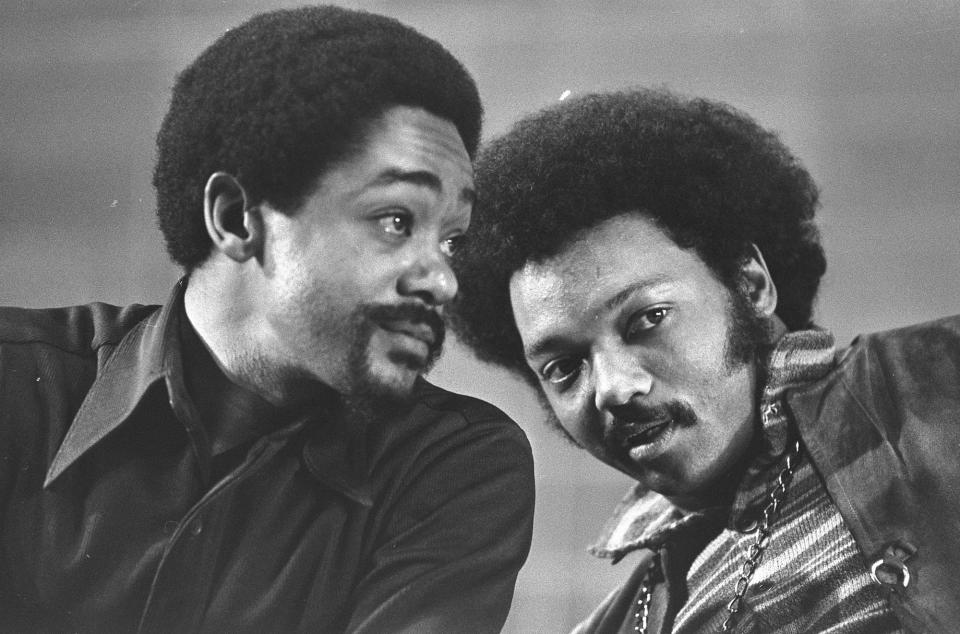 Bobby Seale and Jesse Jackson at the National Black Political Convention