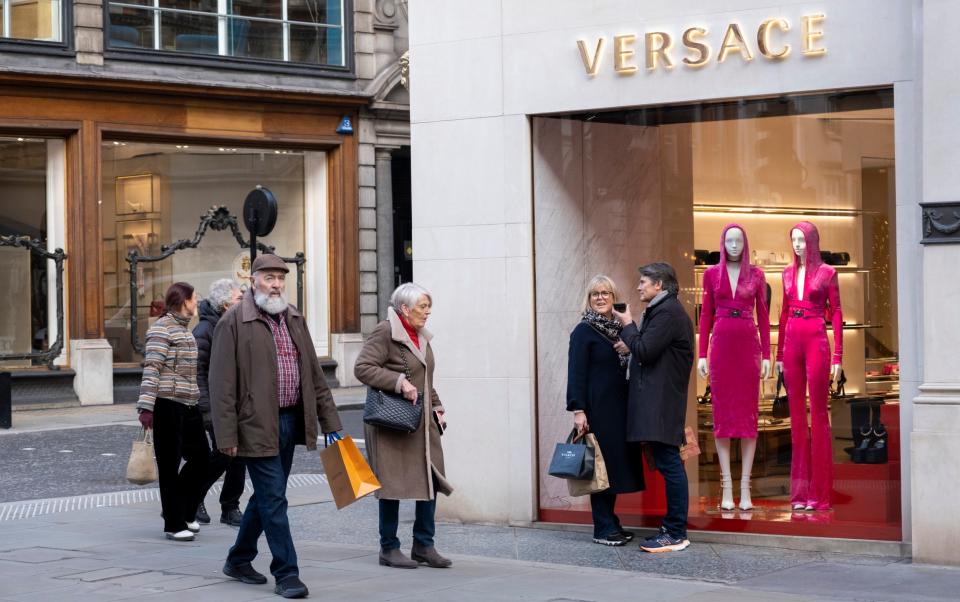 Shoppers in the West End of London, 2022