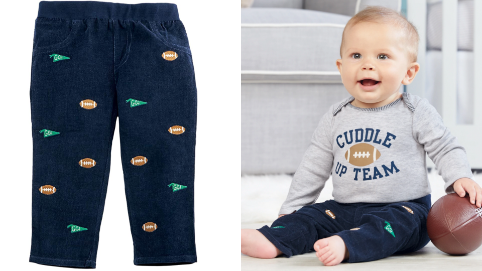 First Super Bowl outfits and toys: Schiffly-style pants