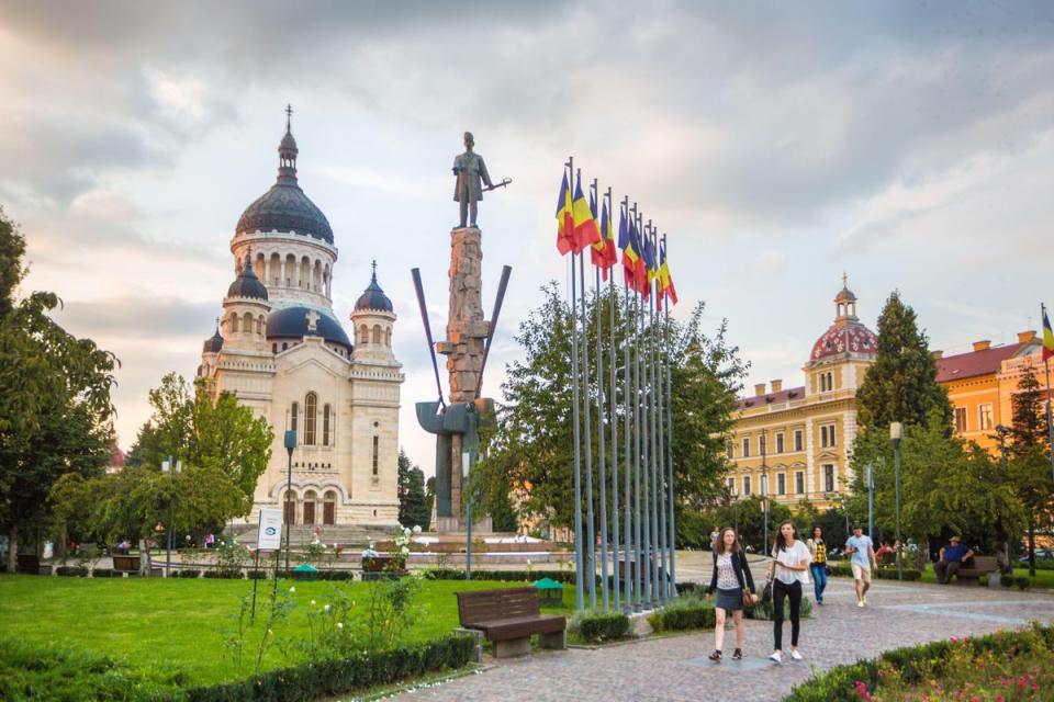 A steal: the couple’s flat in Cluj-Napoca, Romania, costs about £600pcm (Alamy Stock Photo)