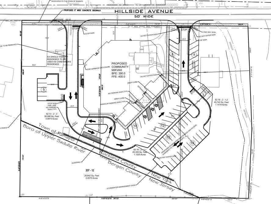The Hillside Mikveh on the Upper Saddle River border includes 60 parking spaces.