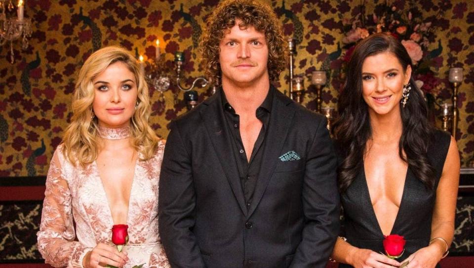 Sophie and Brittany were left shocked when Bachelor Nick Cummins chose neither of them Photo: Network 10