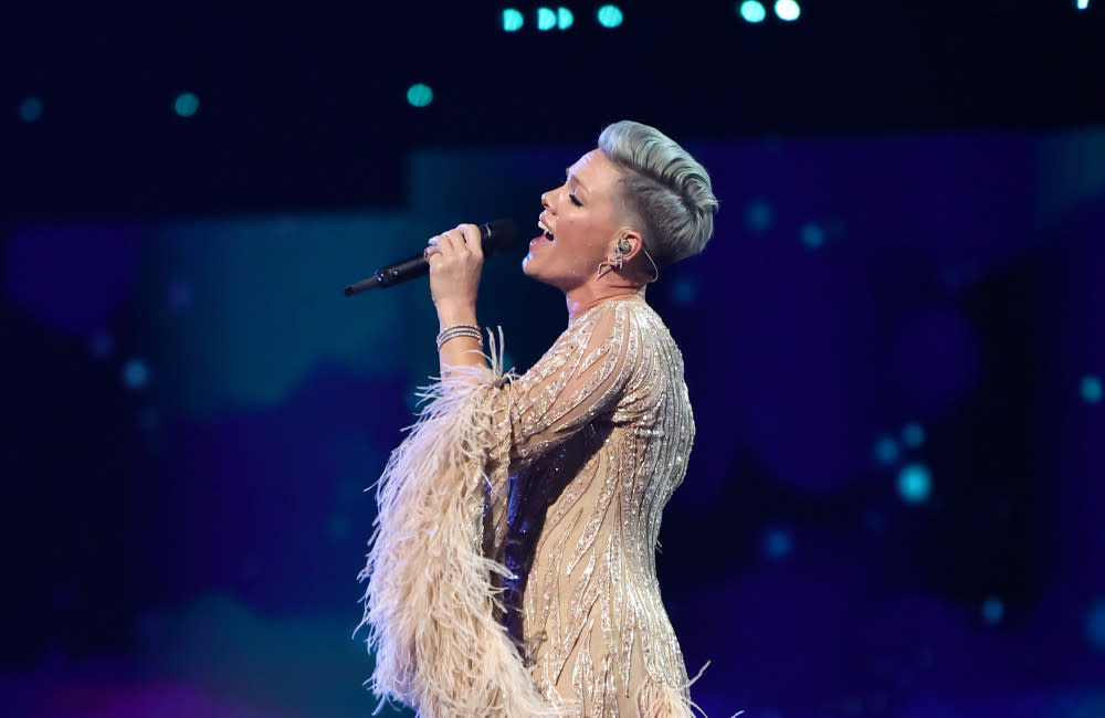 Pink performs at the AMAs November 2022 Getty