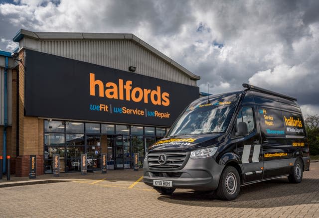 Halfords store and van