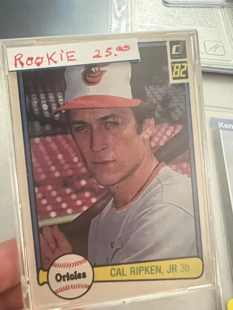 A rookie card for Baltimore Oriole Cal Ripken Jr. This card was one of about 50,000 baseball cards collected by William Squire over four decades and which the Center for Active Adults in South Lyon plans to sell in May 2023.