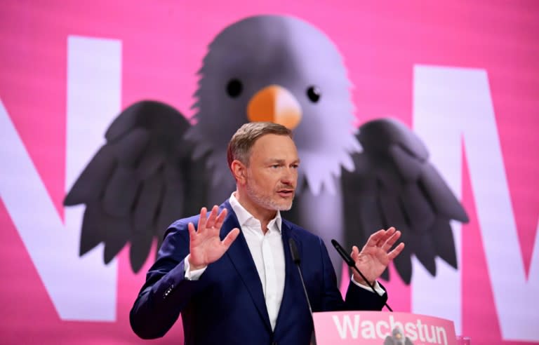 FDP-Chef Christian Lindner hat eine Umkehr in der Wirtschaftspolitik gefordert. Nötig sei "nüchterner Realismus", sagte Lindner auf dem FDP-Parteitag in Berlin. (Tobias SCHWARZ)