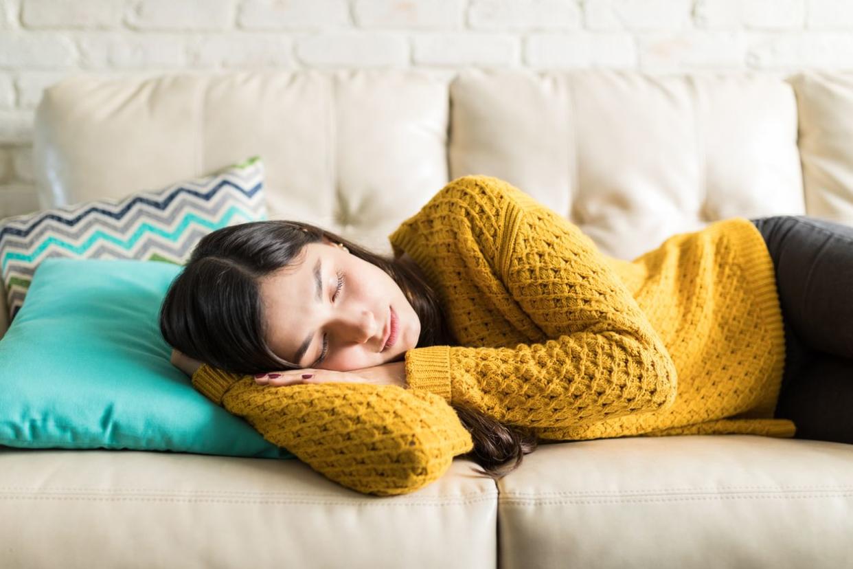 napping on couch 