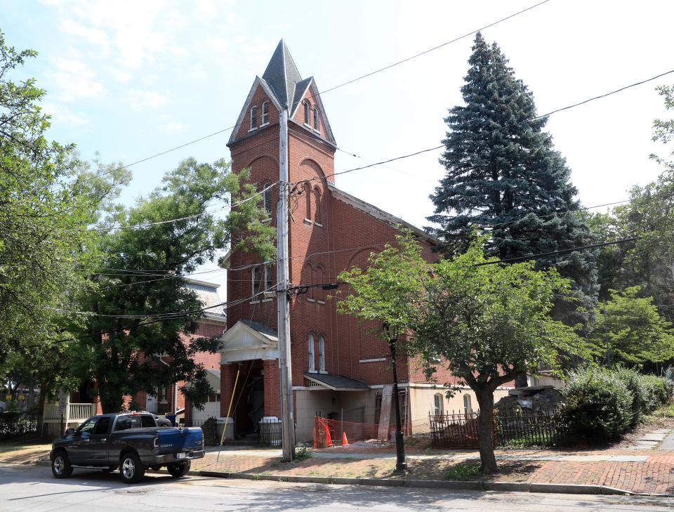 The former Saint John the Baptist church at 3 Grand St. in the City of Poughkeepsie on July 24, 2023. The church closed in 2007, and is currently being renovated into an event space.