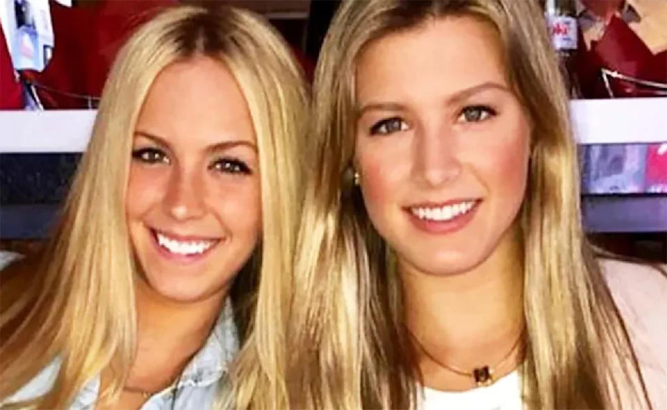 Eugenie Bouchard, pictured here with twin sister Beatrice in their younger days. 