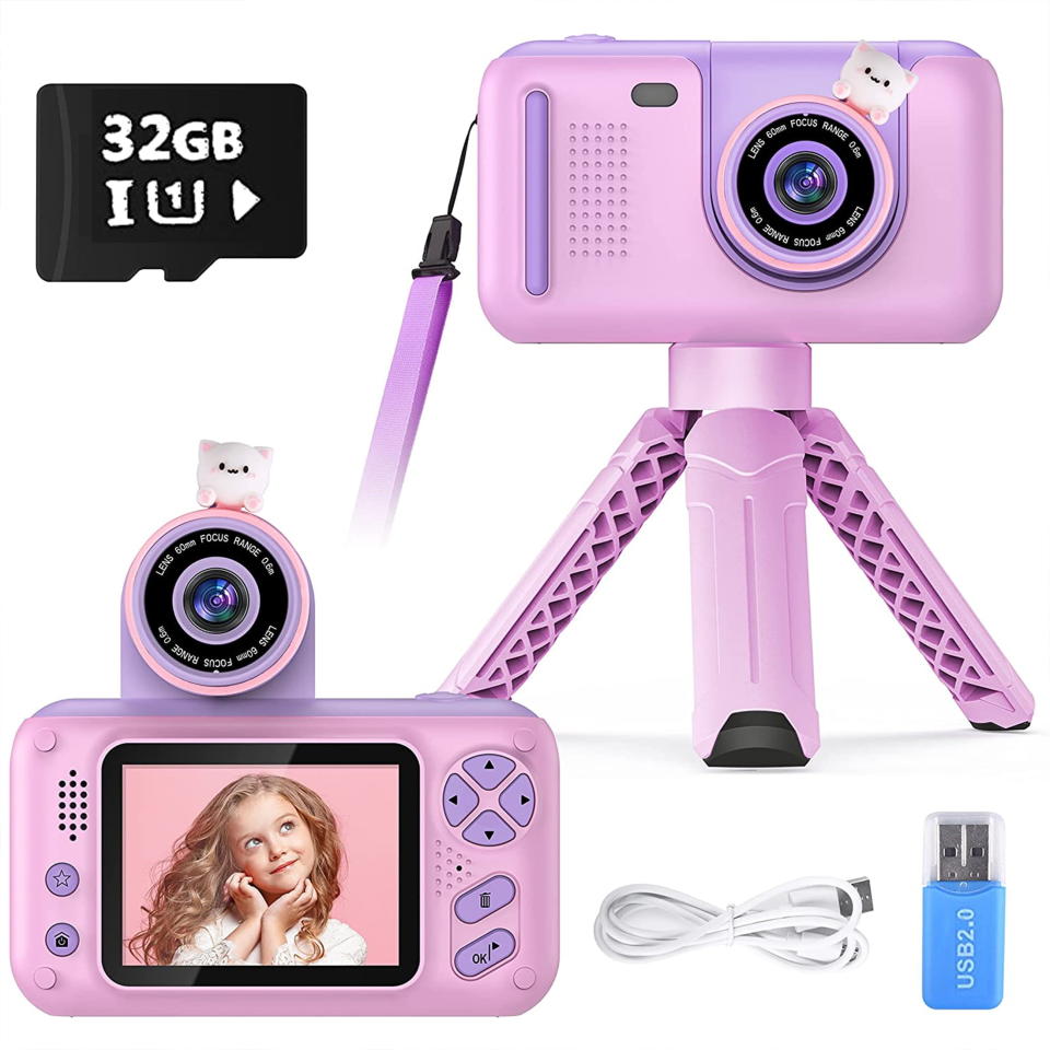 <p><a href="https://go.redirectingat.com?id=74968X1596630&url=https%3A%2F%2Fwww.walmart.com%2Fip%2FPURULU-Kids-Camera-Flip-up-Lens-Selfie-HD-Digital-3-4-5-6-7-8-Year-Old-Girls-Birthday-Gifts-32GB-SD-Card-Included-Pink%2F1202607754&sref=https%3A%2F%2Fwww.countryliving.com%2Fshopping%2Fgifts%2Fg44329625%2Fgifts-for-5-year-olds%2F" rel="nofollow noopener" target="_blank" data-ylk="slk:Shop Now;elm:context_link;itc:0;sec:content-canvas" class="link ">Shop Now</a></p><p>Digital Camera for Kids</p><p>walmart.com</p><p>$26.99</p>