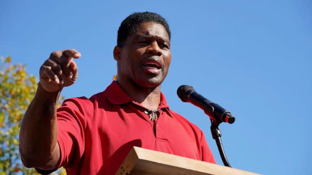 PHOTO: An insect flies over the head of U.S. Senate candidate and former football player Herschel Walker as he speaks at a campaign rally in Columbus, Ga., Oct. 21, 2022. (Cheney Orr/Reuters)