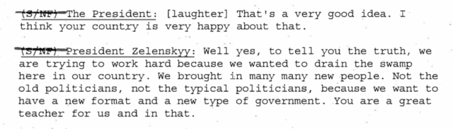 Notes released by the White House on the discussion between Donald Trump and Ukraine’s president Vlodymyr Zelensky.