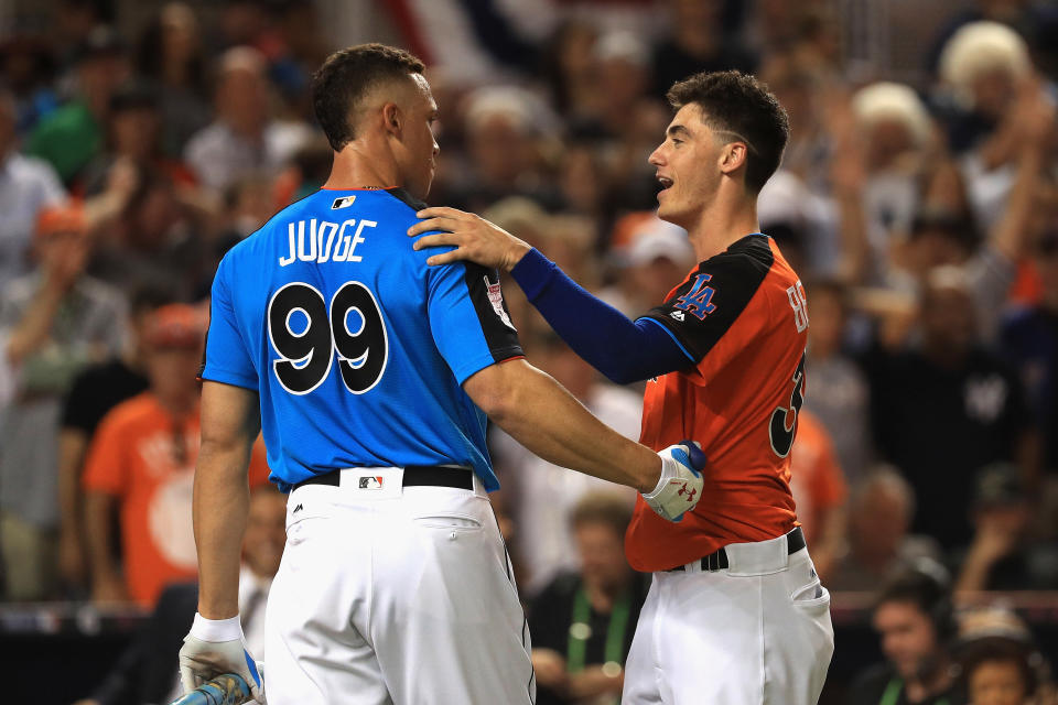 Cody Bellinger and Aaron Judge will both receive 1000 percent raises in arbitration. (Photo by Mike Ehrmann/Getty Images)