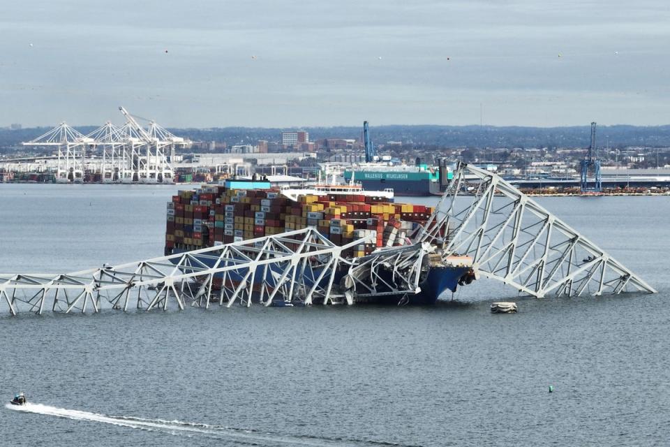 The cargo ship Dali collided with the Francis Scott Key Bridge  in Balitmore this week (AFP via Getty Images)