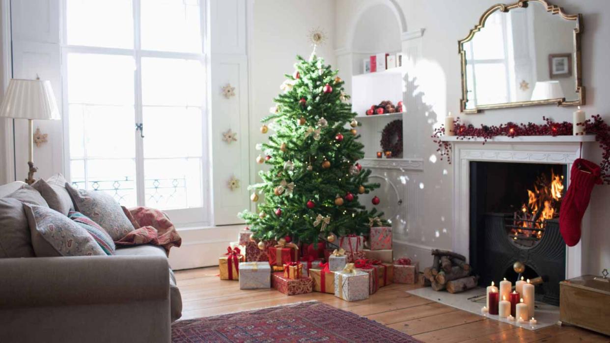 Christmas tree surrounded with gifts