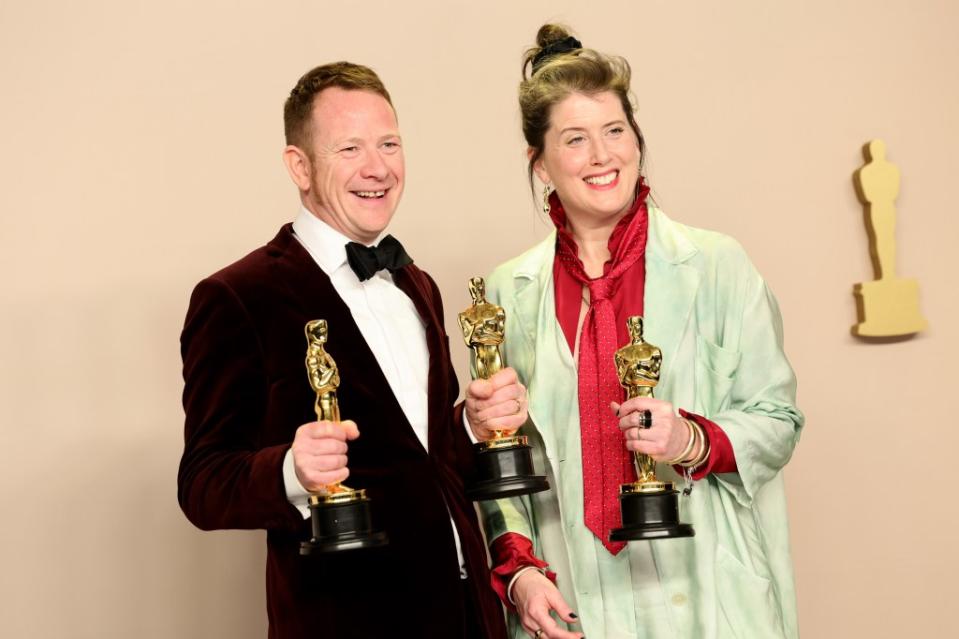 James Price and Shona Heath won the Best Production Design award for “Poor Things.” Arturo Holmes/Getty Images