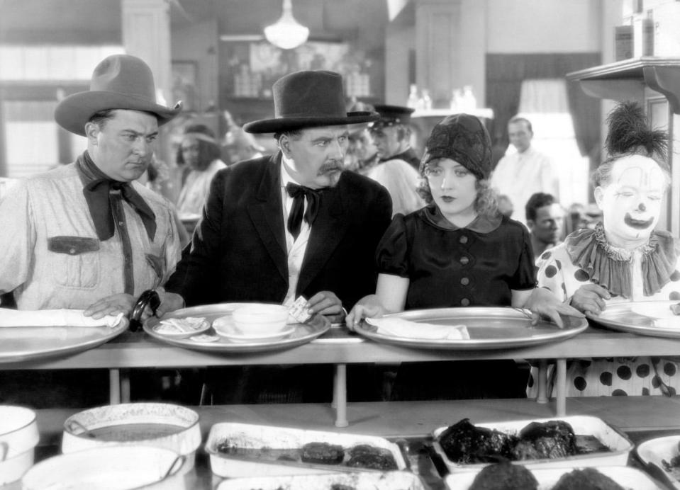 Marion Davies (right) stands with other performers in line at the studio cafeteria in 'Show People' (1928), a classic silent comedy to be screened with live music on Wednesday, June 19 at 7 p.m. at the Leavitt Theatre, 259 Main St. Ogunquit, Maine. Admission is $15 per person; the Leavitt's full dinner menu and bar service will be available during the program. For more info, call (207) 646-3123 or visit www.leavittheatre.com.