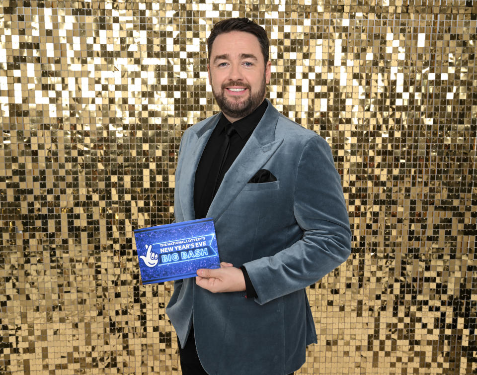 LONDON, ENGLAND - NOVEMBER 10: Jason Manford will present The National Lottery's Big Bash on 6th December. on November 10, 2022 in London, England. (Photo by Jeff Spicer/Getty Images for The National Lottery)