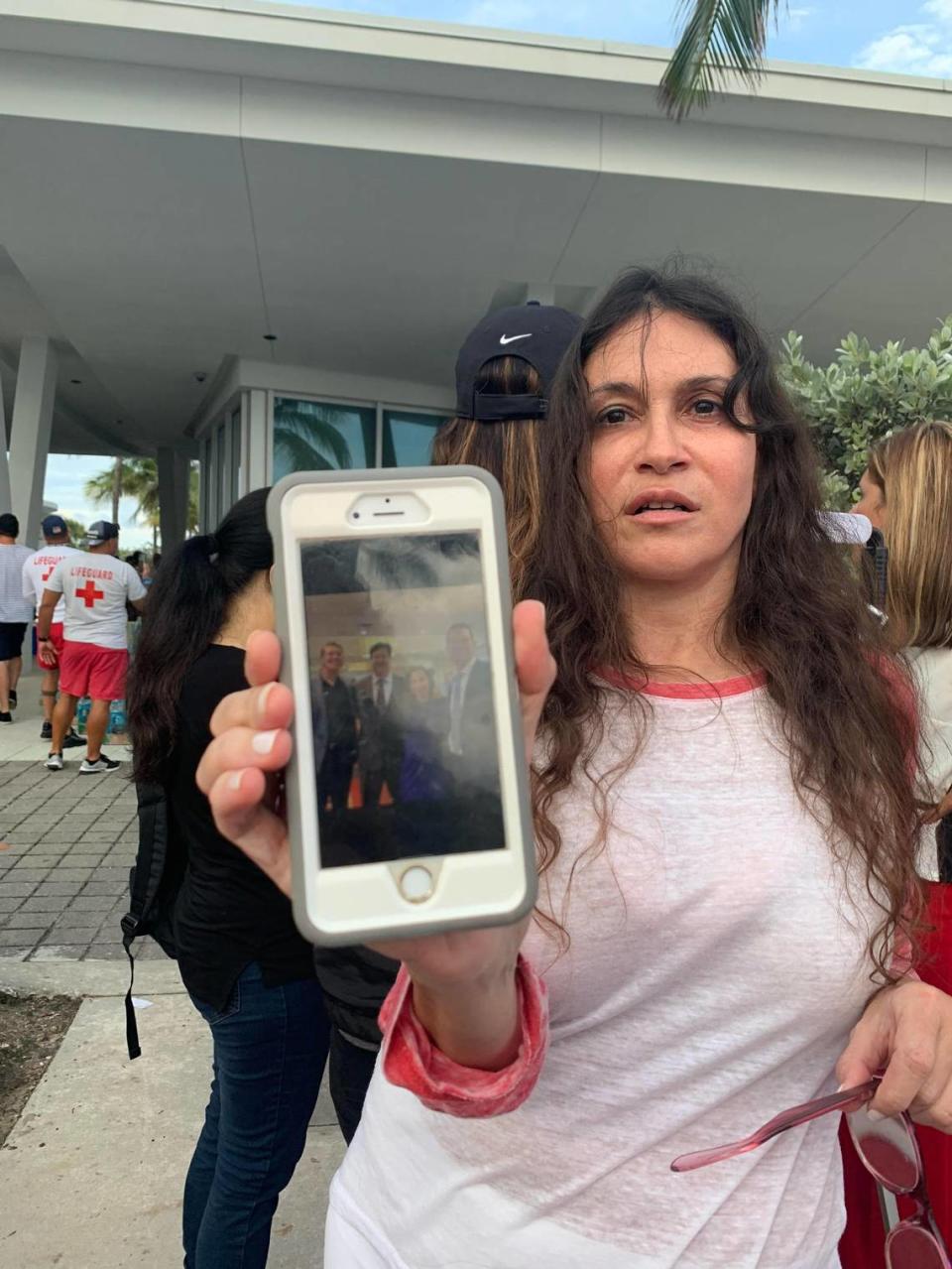 Soraya Cohen of Miami Beach at the family reunification center in Surfside waiting for news about her husband after the Champlain Towers South collapse.