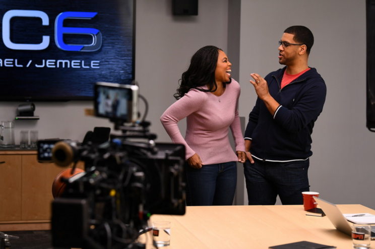 Jemele Hill (L) and Michael Smith on Feb 1, 2017. (via ESPN)