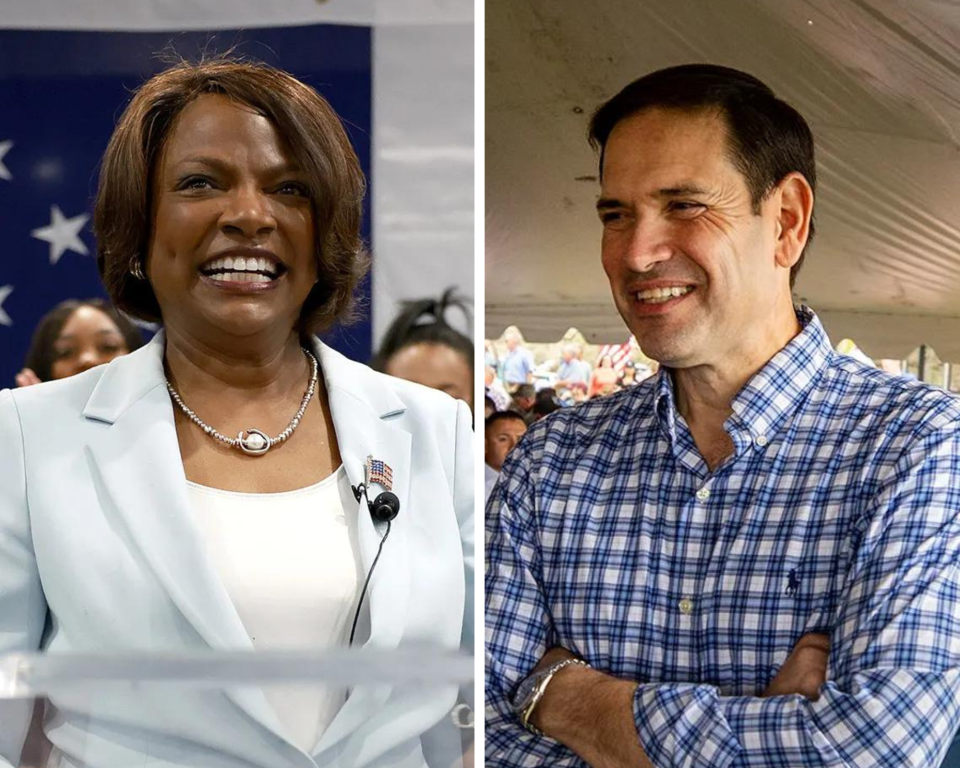 Val Demings, left, and Marco Rubio are running for a Florida seat in the U.S. Senate.