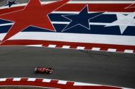 Oct 21, 2017; Austin, TX, USA; Ferrari driver Sebastian Vettel (5) of Germany during practice for the United States Grand Prix at Circuit of the Americas. Mandatory Credit: Jerome Miron-USA TODAY Sports