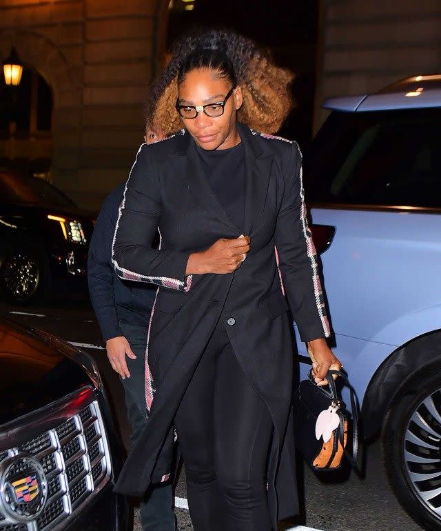 Serena Williams arrives at Polo Bar to have dinner with friends in NYC