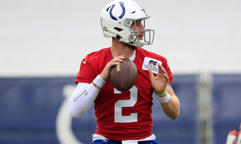 Carson Wentz working out for the Colts.