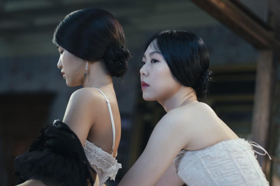 <p>Combine a little bit of heist-adjacent scam with a tinge of homoeroticism, and you have <em>The Handmaiden</em>. The film, directed by Park Chan-wook, starts as a ruse to fool a Japanese woman out of her inheritance, but when a hired handmaiden gets a bit closer to her than she imagined, an unexpected relationship forms.</p><p><a class="link " href="https://www.amazon.com/KIM-Min-hee/dp/B0751JGSCT/?tag=syn-yahoo-20&ascsubtag=%5Bartid%7C10054.g.3524%5Bsrc%7Cyahoo-us" rel="nofollow noopener" target="_blank" data-ylk="slk:Amazon;elm:context_link;itc:0;sec:content-canvas">Amazon</a></p>