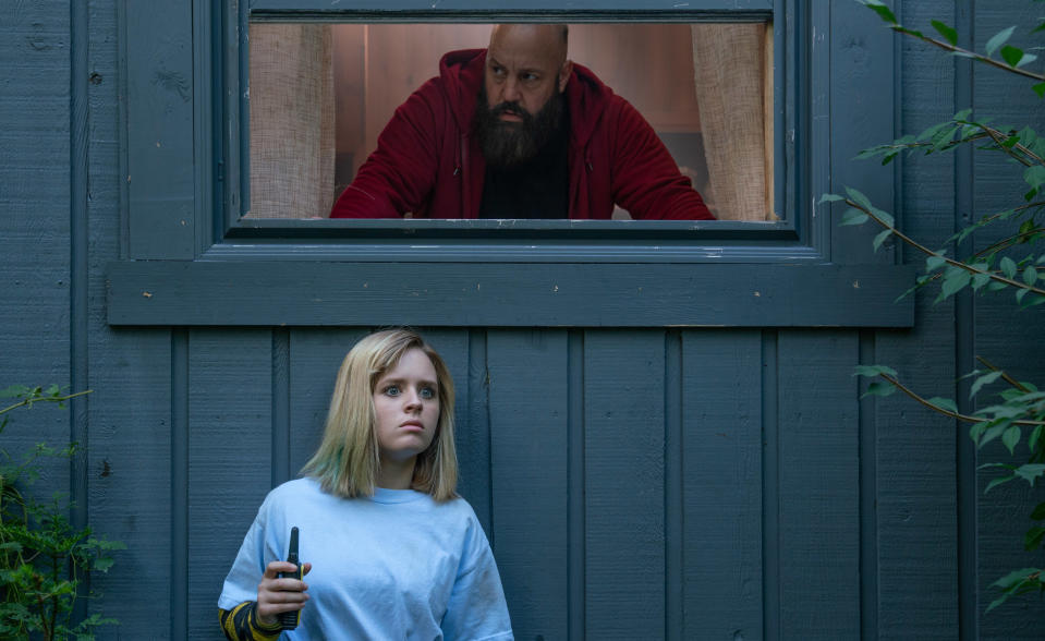 Kevin James hunts for Lulu Wilson in 'Becky'. (Credit: Vertigo Releasing)