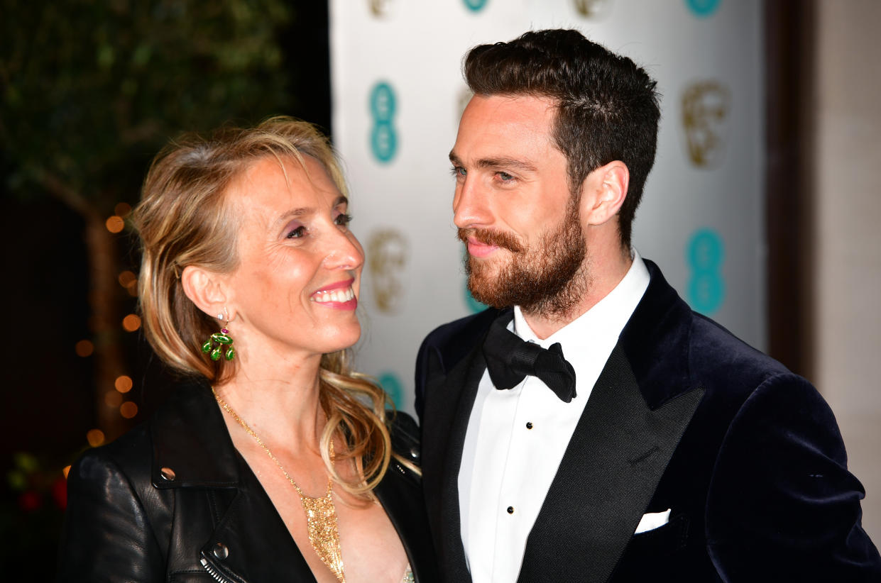 Aaron Taylor-Johnson and Sam Taylor-Johnson attending the after show party for the EE British Academy Film Awards at the Grosvenor House Hotel in central London.